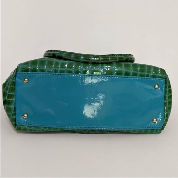 Antonio Melani Green Turquoise Patent Shoulder Bag - Picture 6 of 9
